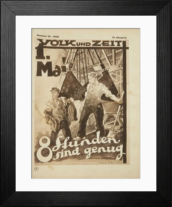 Framed Print : 8 hours is enough, 1928. Creator: Deiters, Max (1892-1947) Framed Print : 8 hours is enough, 1928. Creator: Deiters, Max (1892-1947)