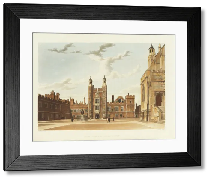 Framed Print : Eton College Great Court, 1816. Creator: Westall, William (1781-1850) Framed Print : Eton College Great Court, 1816. Creator: Westall, William (1781-1850)