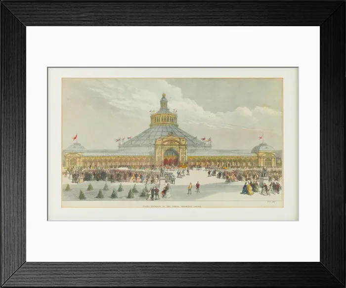 Framed Print : The main entrance to the Vienna Exhibition Palace, 1873. Creator: Unknown artist Framed Print : The main entrance to the Vienna Exhibition Palace, 1873. Creator: Unknown artist
