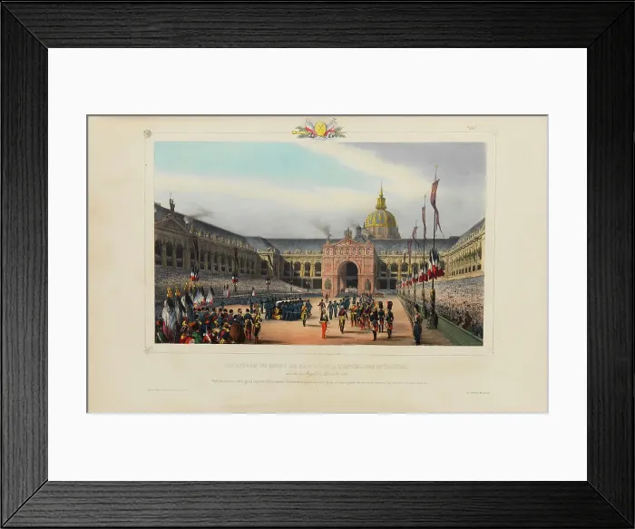 Framed Print : Repatriation of Napoleon's body from the island of St. Helena to Paris and his burial, 1840. Creator: Arnout, Louis Jules (1814-1868) Framed Print : Repatriation of Napoleon's body from the island of St. Helena to Paris and his burial, 1840. Creator: Arnout, Louis Jules (1814-1868)