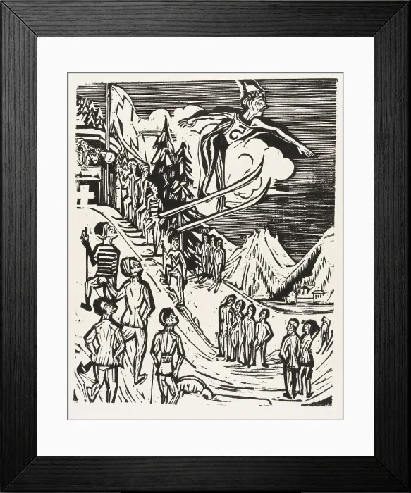 Framed Print : Ski jump, 1927. Creator: Kirchner, Ernst Ludwig (1880-1938) Framed Print : Ski jump, 1927. Creator: Kirchner, Ernst Ludwig (1880-1938)