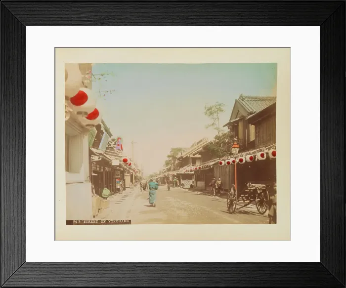 Framed Print : Street of Yokohama, c.1900. Creator: Unknown photographer Framed Print : Street of Yokohama, c.1900. Creator: Unknown photographer