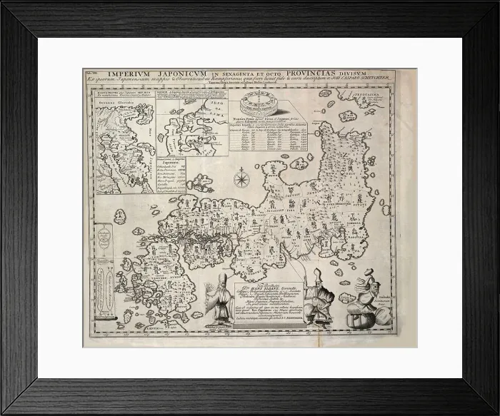 Framed Print : Map of Japan, 1727. Creator: Kaempfer, Engelbert (1651-1716) Framed Print : Map of Japan, 1727. Creator: Kaempfer, Engelbert (1651-1716)