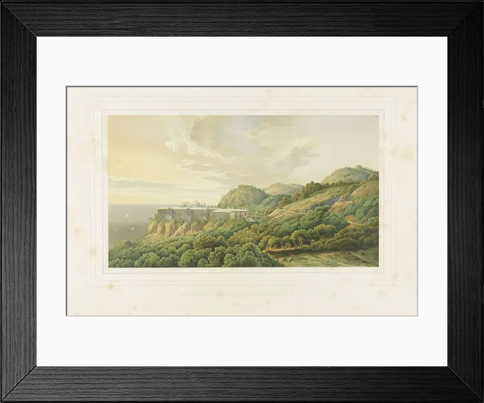 Framed Print : Main view of the Orianda Imperial Summer Residence in Crimea, c.1845. Creator: Schinkel, Karl Friedrich (1781-1841) Framed Print : Main view of the Orianda Imperial Summer Residence in Crimea, c.1845. Creator: Schinkel, Karl Friedrich (1781-1841)