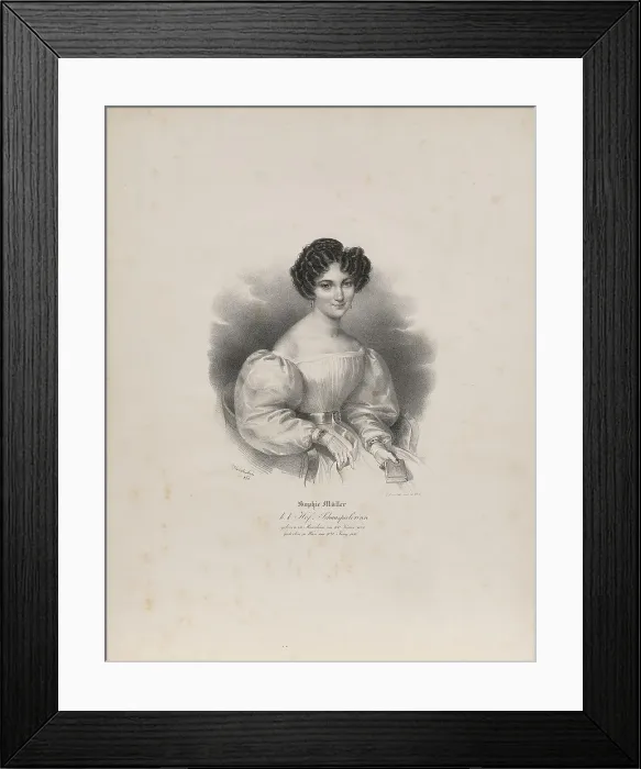 Framed Print : Portrait of actress Sophie Müller (1803-1830), 1830. Creator: Kriehuber, Josef (1800-1876) Framed Print : Portrait of actress Sophie Müller (1803-1830), 1830. Creator: Kriehuber, Josef (1800-1876)