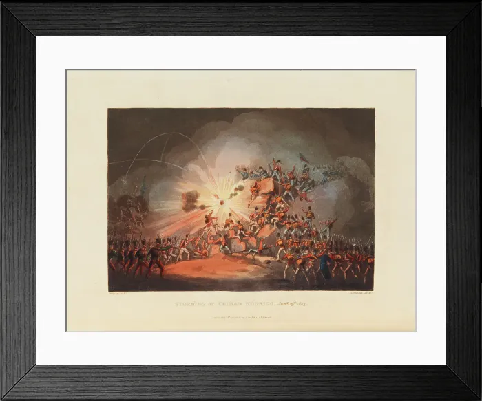 Framed Print : British infantry storm the fortress of Ciudad Rodrigo on January 19, 1812, 1815. Creator: Sutherland, Thomas (1785-1838) Framed Print : British infantry storm the fortress of Ciudad Rodrigo on January 19, 1812, 1815. Creator: Sutherland, Thomas (1785-1838)