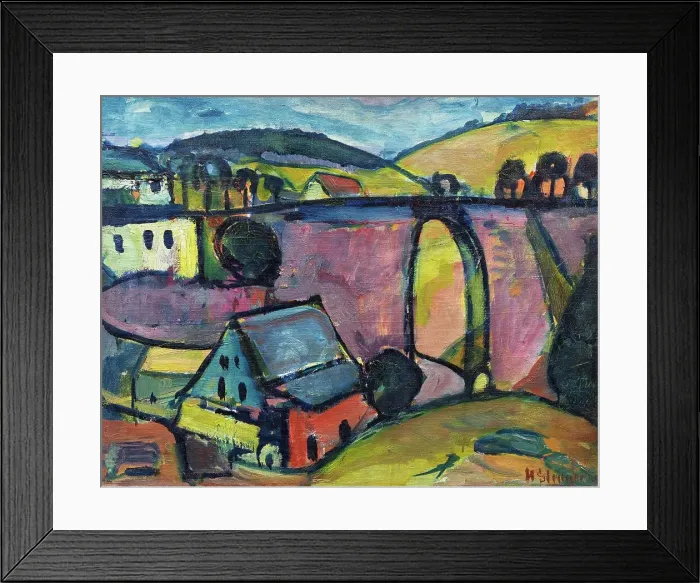 Framed Print : Viaduct near Monschau, 1912. Creator: Stenner, Hermann (1891-1914) Framed Print : Viaduct near Monschau, 1912. Creator: Stenner, Hermann (1891-1914)