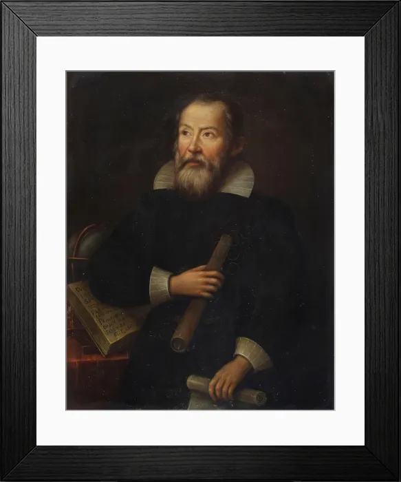 Framed Print : Portrait of Galileo Galilei, 17th century. Creator: Unknown artist Framed Print : Portrait of Galileo Galilei, 17th century. Creator: Unknown artist