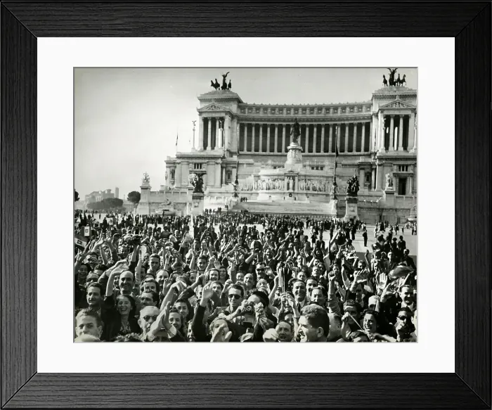 Framed Print : Piazza Venezia, Rome, April 1945: The liberation of Italy, 1945. Creator: Unknown photographer Framed Print : Piazza Venezia, Rome, April 1945: The liberation of Italy, 1945. Creator: Unknown photographer