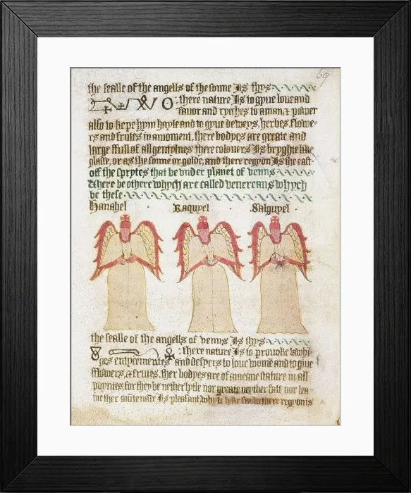 Framed Print : Angels of Saturn, Jupiter, Mars, Sun and Venus, 15th century. Creator: Unknown artist Framed Print : Angels of Saturn, Jupiter, Mars, Sun and Venus, 15th century. Creator: Unknown artist