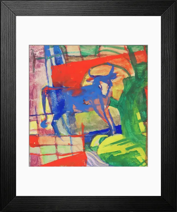 Framed Print : Blue cow, 1913-1914. Creator: Marc, Franz (1880-1916) Framed Print : Blue cow, 1913-1914. Creator: Marc, Franz (1880-1916)
