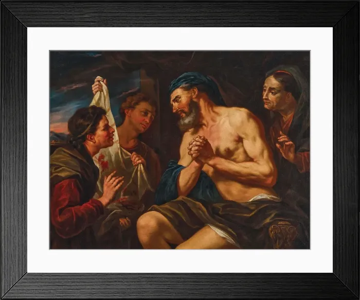 Framed Print : The brothers show Jacob Joseph's bloody garment, Second half of the 17th century. Creator: Loth, Johann Karl (1632-1698) Framed Print : The brothers show Jacob Joseph's bloody garment, Second half of the 17th century. Creator: Loth, Johann Karl (1632-1698)