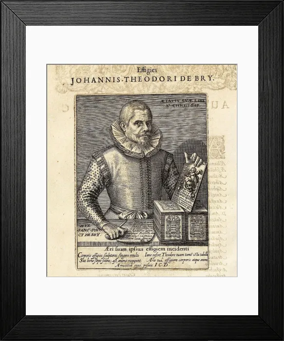 Framed Print : Self-portrait, 1615. Creator: Bry, Johann Theodor de (1561-1623) Framed Print : Self-portrait, 1615. Creator: Bry, Johann Theodor de (1561-1623)