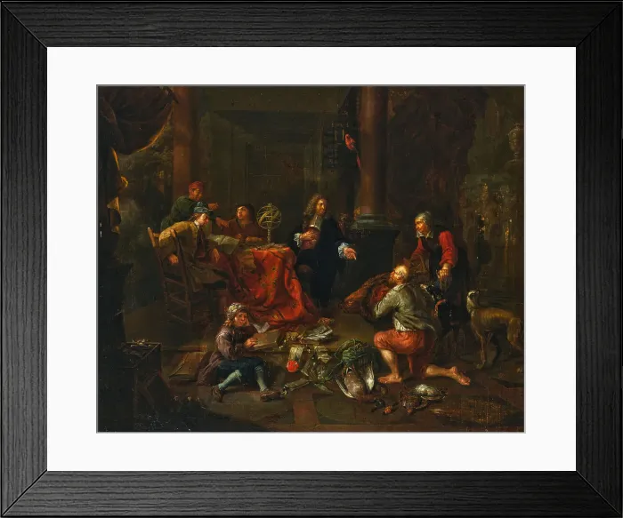 Framed Print : Farmers pay tithes, Early 18th century. Creator: Bossche, Balthasar van den (1681-1715) Framed Print : Farmers pay tithes, Early 18th century. Creator: Bossche, Balthasar van den (1681-1715)