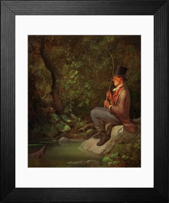 Framed Print : The angler at the forest stream, 1844. Creator: Spitzweg, Carl (1808-1885) Framed Print : The angler at the forest stream, 1844. Creator: Spitzweg, Carl (1808-1885)