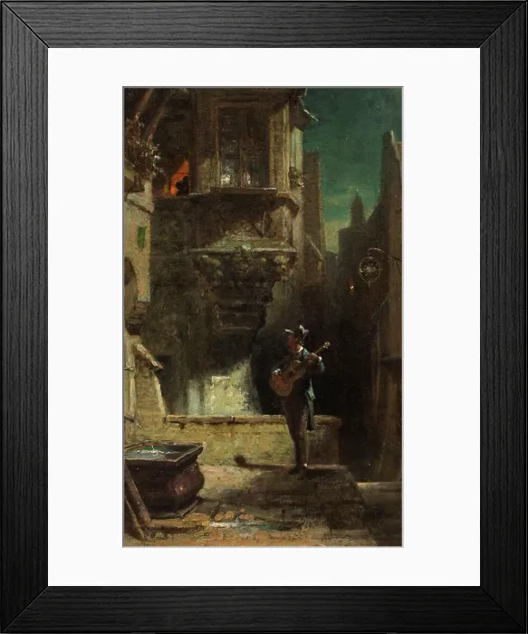 Framed Print : The serenade, c.1875. Creator: Spitzweg, Carl (1808-1885) Framed Print : The serenade, c.1875. Creator: Spitzweg, Carl (1808-1885)
