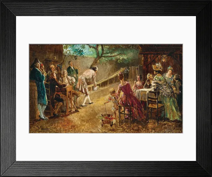 Framed Print : At the bowling alley. Creator: Hamza, Johann (1850-1927) Framed Print : At the bowling alley. Creator: Hamza, Johann (1850-1927)