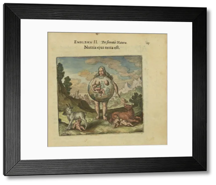 Framed Print : Emblem 2. The earth is his wet nurse. From Atalanta fugiens by Michael Maier, 1618. Creator: Merian, Matthäus, the Elder (1593-1650). Emblem 2. The earth is his wet nurse. From Atalanta fugiens by Michael Maier, 1618 Framed Print : Emblem 2. The earth is his wet nurse. From Atalanta fugiens by Michael Maier, 1618. Creator: Merian, Matthäus, the Elder (1593-1650). Emblem 2. The earth is his wet nurse. From Atalanta fugiens by Michael Maier, 1618