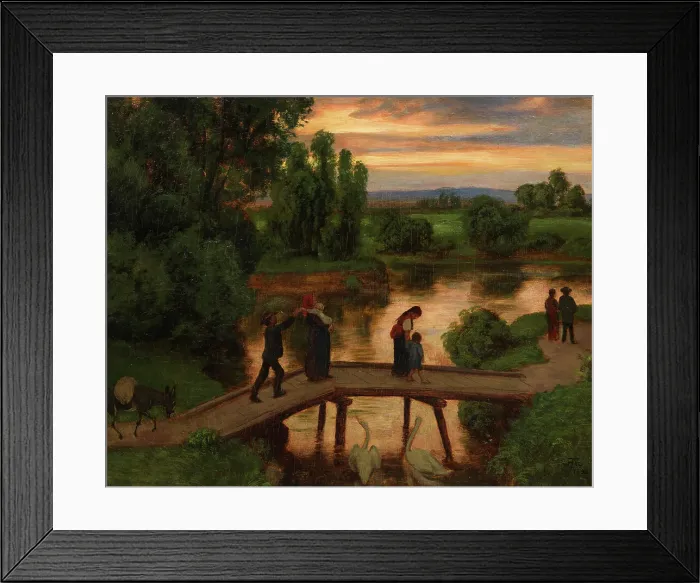 Framed Print : The Bridge (Summer Evening), 1892. Creator: Thoma, Hans (1839-1924) Framed Print : The Bridge (Summer Evening), 1892. Creator: Thoma, Hans (1839-1924)