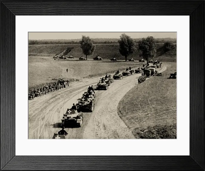 Framed Print : September 1, 1939. The Second World War begins with the German attack on Poland, 1939. Creator: Unknown photographer Framed Print : September 1, 1939. The Second World War begins with the German attack on Poland, 1939. Creator: Unknown photographer