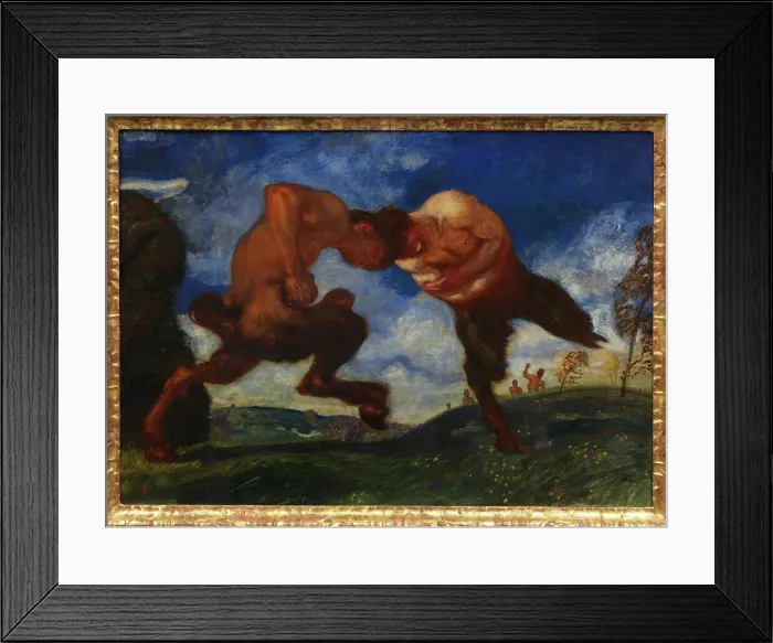 Framed Print : Fighting fauns, 1898. Creator: Stuck, Franz, Ritter von (1863-1928) Framed Print : Fighting fauns, 1898. Creator: Stuck, Franz, Ritter von (1863-1928)