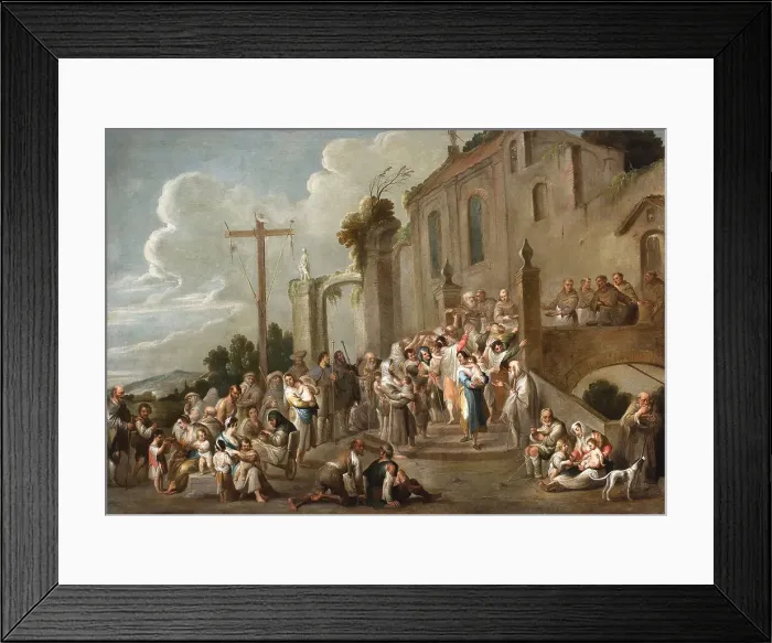 Framed Print : Feed the hungry, c.1640. Creator: Wael, Cornelis, de (1592-1667) Framed Print : Feed the hungry, c.1640. Creator: Wael, Cornelis, de (1592-1667)