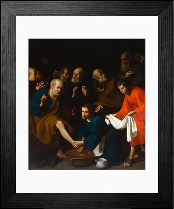 Framed Print : The washing of the feet, First half of the 17th century. Creator: Maestro di Resina Framed Print : The washing of the feet, First half of the 17th century. Creator: Maestro di Resina