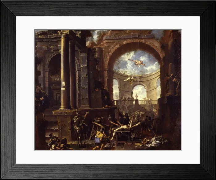 Framed Print : The Martyrdom of Saint Erasmus. Creator: Magnasco, Alessandro (1667-1749)