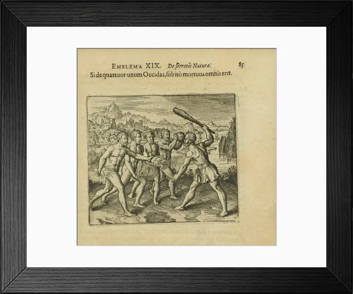 Framed Print : Emblem 19. If you kill one of the four, soon they will all die, 1618. Creator: Merian, Matthäus, the Elder (1593-1650) Framed Print : Emblem 19. If you kill one of the four, soon they will all die, 1618. Creator: Merian, Matthäus, the Elder (1593-1650)