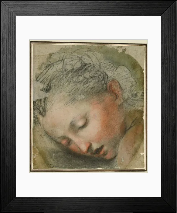 Framed Print : Head of a woman, 1568. Creator: Barocci, Federigo (1528-1612) Framed Print : Head of a woman, 1568. Creator: Barocci, Federigo (1528-1612)