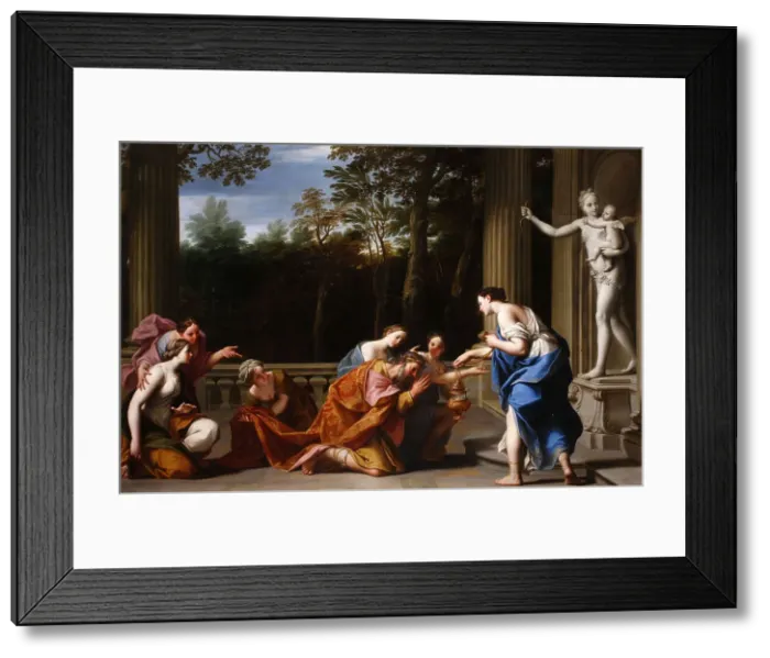 Framed Print : The idolatry of King Solomon, 1697. Creator: Franceschini, Marcantonio (1648-1729)