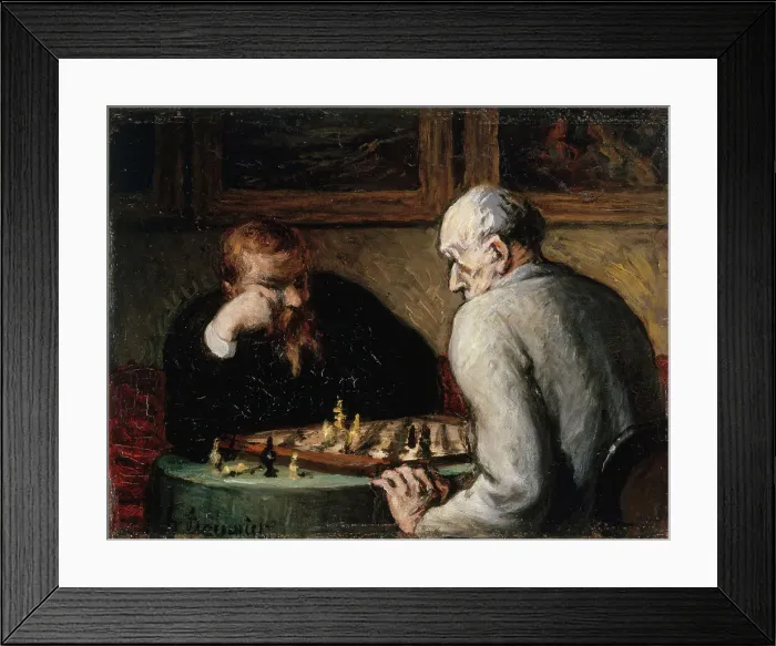 Framed Print : The chess players, 1863-1867. Creator: Daumier, Honoré (1808-1879) Framed Print : The chess players, 1863-1867. Creator: Daumier, Honoré (1808-1879)