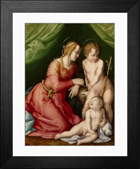Framed Print : Madonna and Child with the Infant Saint John, First half of the 16th century. Creator: Foschi, Pier Francesco di Jacopo (1502-1567) Framed Print : Madonna and Child with the Infant Saint John, First half of the 16th century. Creator: Foschi, Pier Francesco di Jacopo (1502-1567)