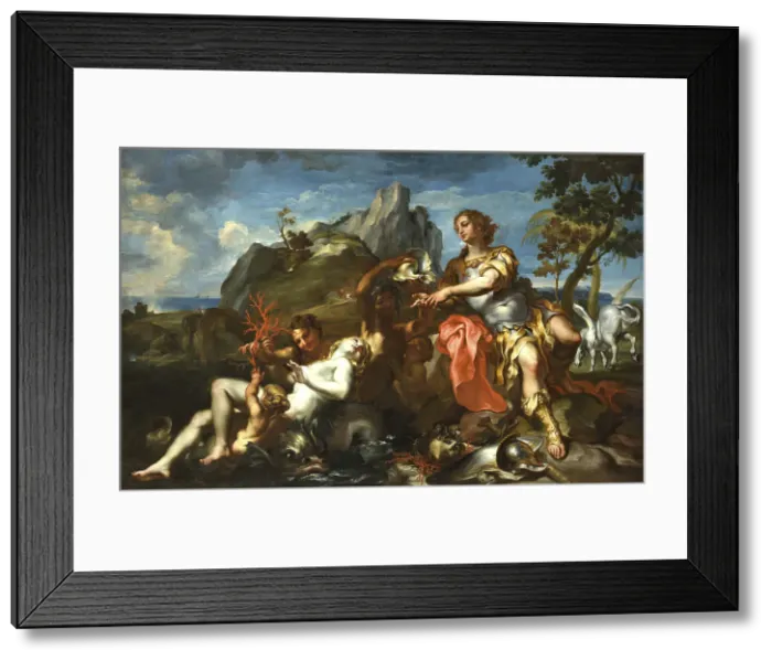 Framed Print : Perseus and Andromeda, c.1710. Creator: De Ferrari, Lorenzo (1680-1744) Framed Print : Perseus and Andromeda, c.1710. Creator: De Ferrari, Lorenzo (1680-1744)