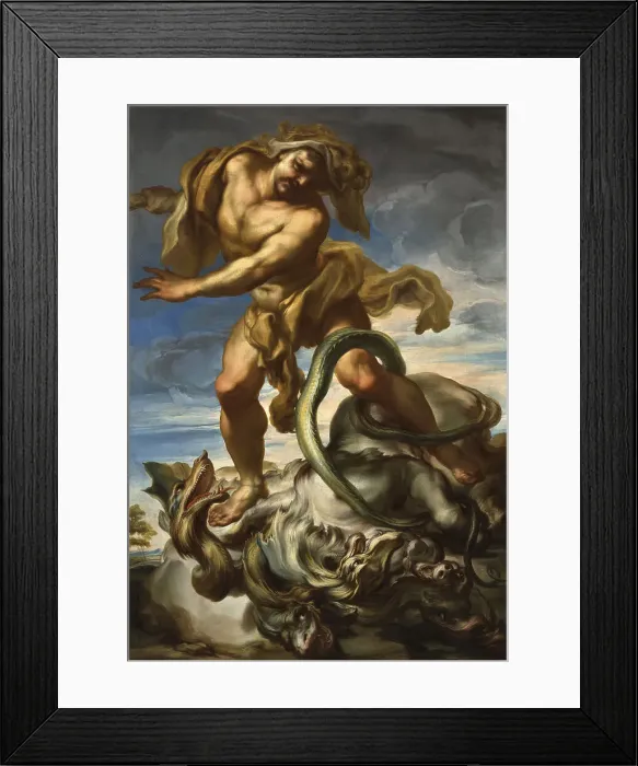 Framed Print : Hercules and the Lernaean serpent, c.1690. Creator: De Ferrari, Gregorio (1647-1726) Framed Print : Hercules and the Lernaean serpent, c.1690. Creator: De Ferrari, Gregorio (1647-1726)
