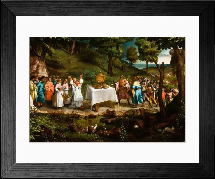 Framed Print : The Sacrifice of Melchizedek, 1545. Creator: Lotto, Lorenzo (1480-1556) Framed Print : The Sacrifice of Melchizedek, 1545. Creator: Lotto, Lorenzo (1480-1556)