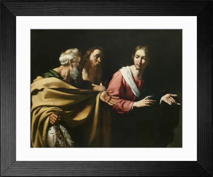 Framed Print : The calling of Saints Peter and Andrew. Creator: Strozzi, Bernardo (1581-1644) Framed Print : The calling of Saints Peter and Andrew. Creator: Strozzi, Bernardo (1581-1644)