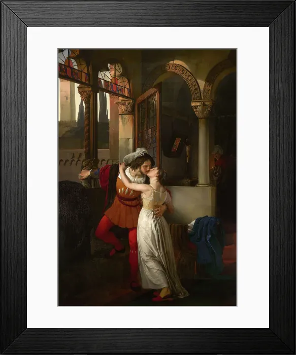 Framed Print : L'ultimo bacio dato a Giulietta da Romeo (The Last Kiss of Romeo and Juliet), 1823. Creator: Hayez, Francesco (1791-1882) Framed Print : L'ultimo bacio dato a Giulietta da Romeo (The Last Kiss of Romeo and Juliet), 1823. Creator: Hayez, Francesco (1791-1882)