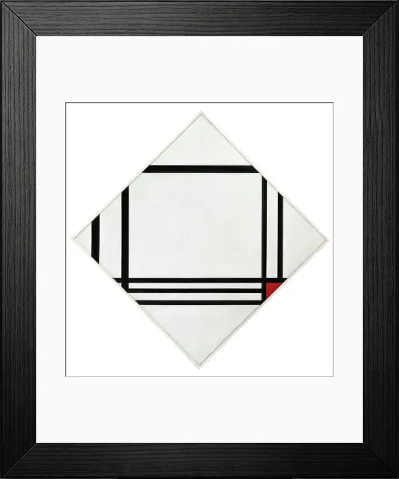Framed Print : Diamond composition with eight lines and red (Picture No. 3), 1938. Creator: Mondrian, Piet (1872-1944) Framed Print : Diamond composition with eight lines and red (Picture No. 3), 1938. Creator: Mondrian, Piet (1872-1944)