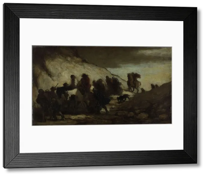 Framed Print : Les émigrants (The Emigrants), 1857. Creator: Daumier, Honoré (1808-1879) Framed Print : Les émigrants (The Emigrants), 1857. Creator: Daumier, Honoré (1808-1879)