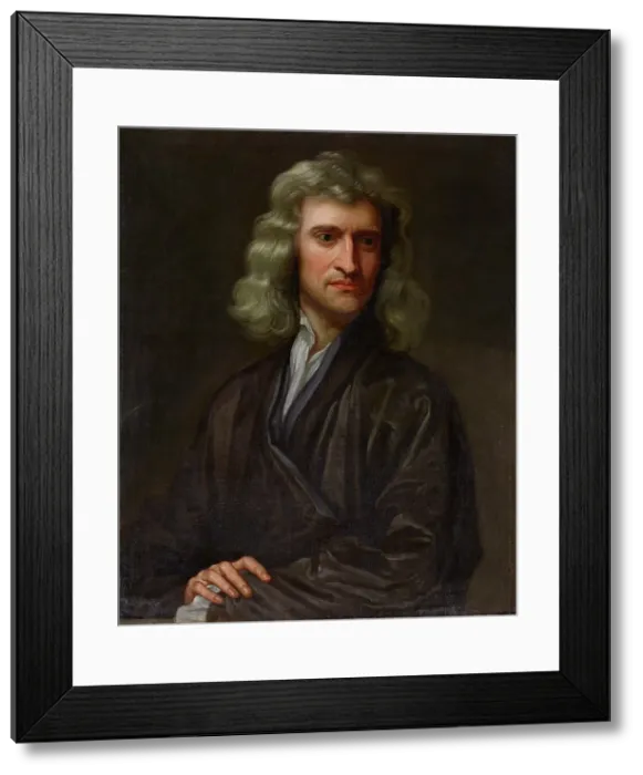 Framed Print : Portrait of Sir Isaac Newton (1642-1727), Mid-18th century. Creator: Unknown artist Framed Print : Portrait of Sir Isaac Newton (1642-1727), Mid-18th century. Creator: Unknown artist