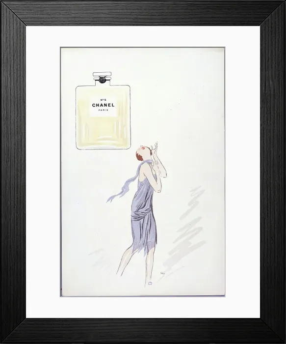 Framed Print : Chanel N°5 Paris, from album White Bottoms, 1927. Creator: Sem, (Georges Goursat) (1863-1934) Framed Print : Chanel N°5 Paris, from album White Bottoms, 1927. Creator: Sem, (Georges Goursat) (1863-1934)