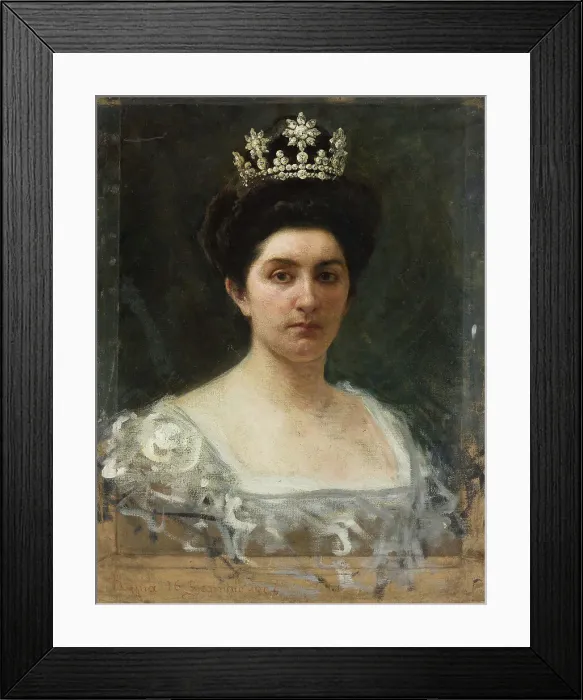 Framed Print : Portrait of Princess Elena of Montenegro (1873-1952), Queen of Italy, 1904. Creator: Grosso, Giacomo (1860-1938) Framed Print : Portrait of Princess Elena of Montenegro (1873-1952), Queen of Italy, 1904. Creator: Grosso, Giacomo (1860-1938)