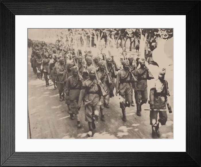 Framed Print : Sikh Regiment in the First World War in France, 1914. Creator: Unknown photographer Framed Print : Sikh Regiment in the First World War in France, 1914. Creator: Unknown photographer