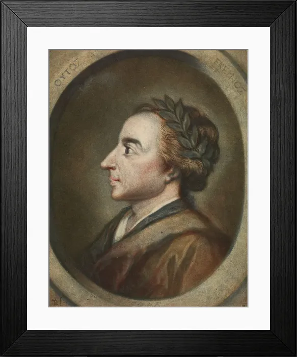 Framed Print : Portrait of poet Alexander Pope (1688-1744), 1744. Creator: Le Blon, Jacques Christophe (1667-1741) Framed Print : Portrait of poet Alexander Pope (1688-1744), 1744. Creator: Le Blon, Jacques Christophe (1667-1741)