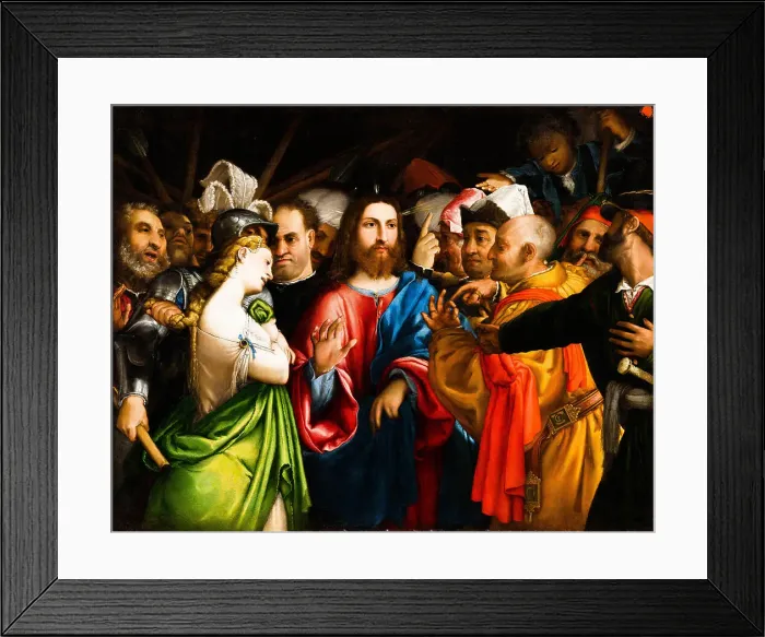 Framed Print : Christ and the sinner, 1548-1549. Creator: Lotto, Lorenzo (1480-1556) Framed Print : Christ and the sinner, 1548-1549. Creator: Lotto, Lorenzo (1480-1556)