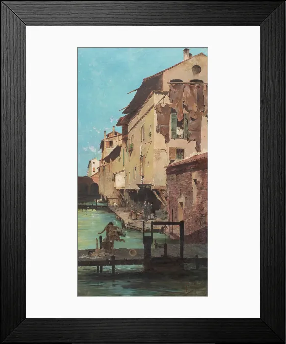 Framed Print : The tanneries of Via Capo di Lucca. Creator: Faccioli, Raffaele (1845-1916) Framed Print : The tanneries of Via Capo di Lucca. Creator: Faccioli, Raffaele (1845-1916)