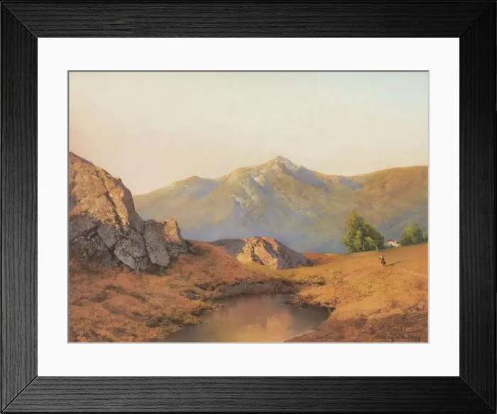 Framed Print : Landscape, 1899. Creator: Vighi, Coriolano (1846-1905) Framed Print : Landscape, 1899. Creator: Vighi, Coriolano (1846-1905)