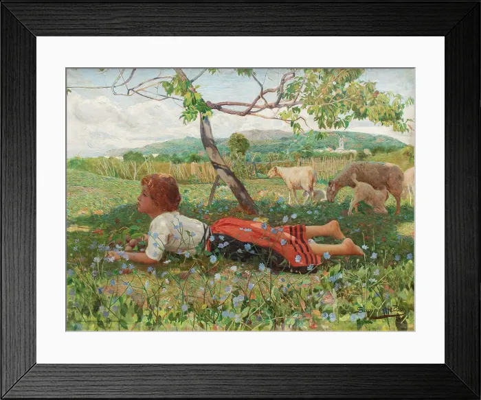 Framed Print : La raccolta delle albicocche (Die Aprikosenernte). Creator: Savini, Alfredo (1868-1924) Framed Print : La raccolta delle albicocche (Die Aprikosenernte). Creator: Savini, Alfredo (1868-1924)