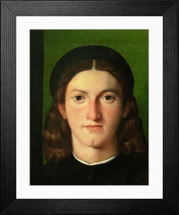 Framed Print : Portrait of a young man, 1509-1510. Creator: Lotto, Lorenzo (1480-1556) Framed Print : Portrait of a young man, 1509-1510. Creator: Lotto, Lorenzo (1480-1556)